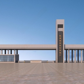 现代厂区入口大门门3D模型下载